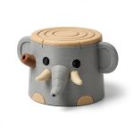 Safari Elephant Stump Collectible Figurine - Unique Desk Decor for Adults – 3D Printed in Canada
