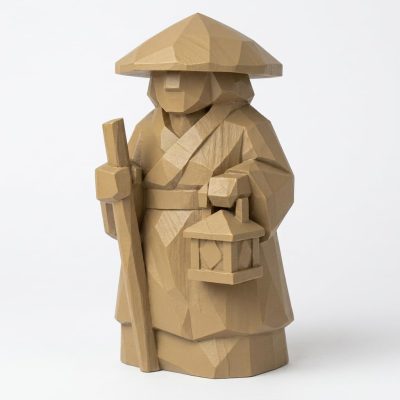 Wood Carved Evening in the Rang Figurine - Artisan Desk Decor for Collectors 3D Printed in Canada - 3D Printed in Canada (Classic Birch)