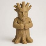 Wood Carved-Like Rooted Tree Figurine - Unique Desk Decor for Adults 3D Printed in Canada - 3D Printed in Canada (Classic Birch)