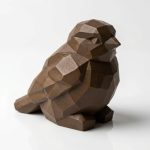 Wood Carved-Like Sparrow Figurine - Unique Desk Decor for Adults – 3D Printed in Canada - 3D Printed in Canada (Black Walnut) — 3D Printed Wood Carved by 3DCentral