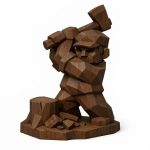 Wood Carved Clearing Collectible Figurine in Black Walnut Finish - 3D Printed in Canada (Black Walnut)