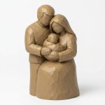 Wood Carved-Like Domestic Bliss Figurine - Unique Desk Decor for Adults 3D Printed in Canada - 3D Printed in Canada (Classic Birch)