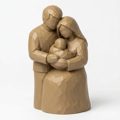 Wood Carved-Like Domestic Bliss Figurine - Unique Desk Decor for Adults 3D Printed in Canada - 3D Printed in Canada (Classic Birch)