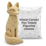 Wood-Carved Fox Totem Figurine in White Oak Finish - 3D Printed in Canada (White Oak)