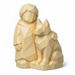 Wood Carved Companionship Collectible Figurine in White Oak Finish - 3D Printed in Canada (White Oak)