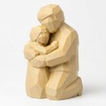 Wood Carved-Like Sacred Bond Figurine in White Oak Finish - 3D Printed in Canada (White Oak)