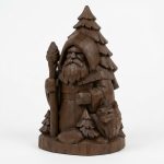 Wood Carved Boreal Forest Collectible Figurine in Black Walnut Finish - 3D Printed in Canada (Black Walnut)