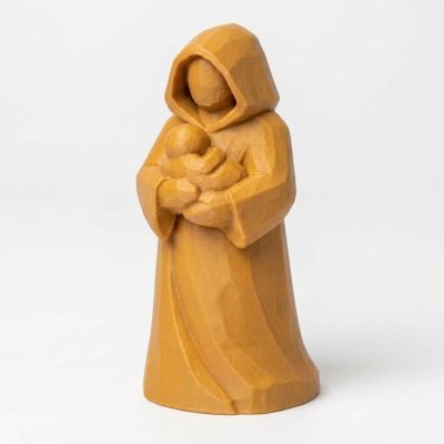 Wood Carved-Like Safe Haven Figurine in Ochre Yellow Finish - 3D Printed in Canada (Ochre Yellow)