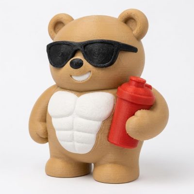 Chonky Teddy Bear Cub Collectible Figurine - Unique Desk Decor for Adults – 3D Printed in Canada