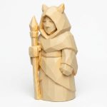 Wood Carved-Like Spirit Guide Figurine in White Oak Finish - 3D Printed in Canada (White Oak)