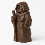 Wood-Carved-Like Mountain Watcher Figurine in Black Walnut Finish - 3D Printed in Canada (Black Walnut)