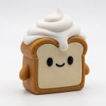 Whipped Cream Toast Collectible Figurine - Unique Desk Decor for Adults – 3D Printed in Canada