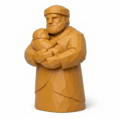 Wood Carved-Like Proud Father Figurine in Ochre Yellow Finish - 3D Printed in Canada (Ochre Yellow)