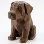 Wood Carved Labrador Retriever Figurine in Black Walnut Finish - 3D Printed in Canada (Black Walnut)