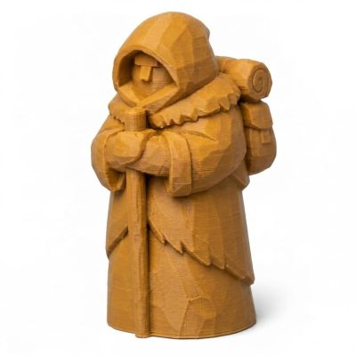 Wood Carved-Like Quiet North Figurine in Ochre Yellow Finish - 3D Printed in Canada (Ochre Yellow)