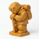 Wood Carved-Like Inner Journey Figurine in Ochre Yellow Finish - 3D Printed in Canada (Ochre Yellow)