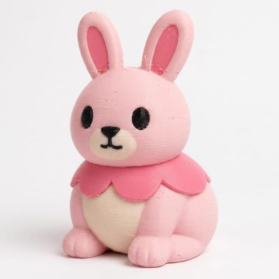 Cherry Blossom Bunny Collectible Figurine - Unique Desk Decor for Adults – 3D Printed in Canada