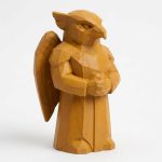 Wood Carved-Like Sky Sentinel Figurine in Ochre Yellow Finish - 3D Printed in Canada (Ochre Yellow)