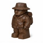 Wood Carved Explorer Collectible Figurine in Black Walnut Finish - 3D Printed in Canada (Black Walnut)