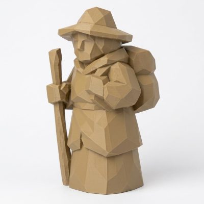 Wood Carved-Like Journey Begins Figurine - Unique Desk Decor and Gift for Adults 3D Printed in Canada - 3D Printed in Canada (Classic Birch)