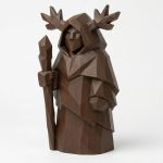 Wood-Carved-Like Forest Guardian Figurine in Black Walnut Finish - 3D Printed in Canada (Black Walnut)