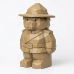 Wood Carved Canadian Bear Collectible Figurine - Unique Desk Decor for Adults 3D Printed in Canada - 3D Printed in Canada (Classic Birch)