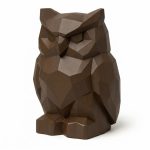 Wood Carved-Like Owl of the Night Figurine in Black Walnut Finish - 3D Printed in Canada (Black Walnut)