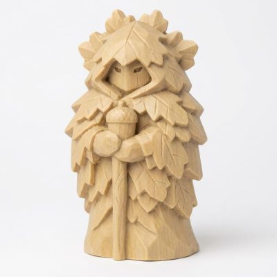 Wood Carved-Like Oak Leaf Figurine in White Oak Finish - 3D Printed in Canada (White Oak)