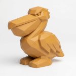 Wood Carved-Like Pelican Figurine - Unique Desk Decor for Adults – 3D Printed in Canada - 3D Printed in Canada (Ochre Yellow)
