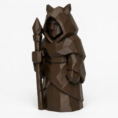 Wood Carved-Like Spirit Guide Figurine in Black Walnut Finish - 3D Printed in Canada (Black Walnut)