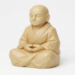 Wood Carved-Like Inner Peace Figurine in White Oak Finish - 3D Printed in Canada (White Oak)