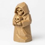 Wood Carved-Like What Remains Figurine - Unique Desk Decor for Collectors 3D Printed in Canada - 3D Printed in Canada (Classic Birch)
