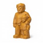 Wood Carved-Like Big Brother Figurine - Unique Desk Decor for Adults – 3D Printed in Canada - 3D Printed in Canada (Ochre Yellow)