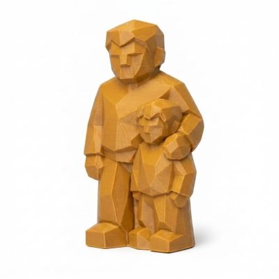 Wood Carved-Like Big Brother Figurine - Unique Desk Decor for Adults – 3D Printed in Canada - 3D Printed in Canada (Ochre Yellow)