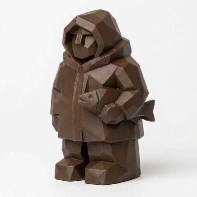 Wood Carved-Like Northern Shore Figurine in Black Walnut Finish - 3D Printed in Canada (Black Walnut)