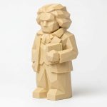 Wood Carved-Like Beethoven Figurine - Unique Desk Decor for Music Lovers - 3D Printed in Canada (White Oak)