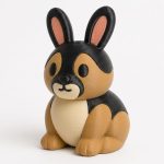German Shepherd Bunny Collectible Figurine - Unique Desk Decor for Adults – 3D Printed in Canada