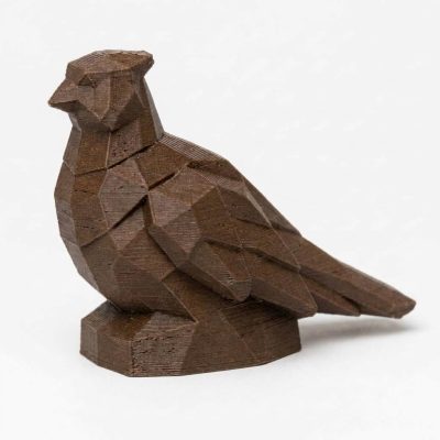 Wood Carved-Like Pheasant Figurine - Unique Desk Decor for Adults – 3D Printed in Canada - 3D Printed in Canada (Black Walnut)