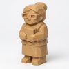 Figurine bibliothécaire bois sculpté