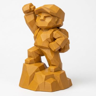 Wood Carved-Like Milestone Figurine in Ochre Yellow Finish - Unique Desk Decor for Adults - 3D Printed in Canada (Ochre Yellow)