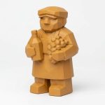 Wood Carved-Like Vintner Figurine - Unique Desk Decor for Adults – 3D Printed in Canada - 3D Printed in Canada (Ochre Yellow)