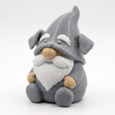 Miniature Schnauzer Gnome Buddy Collectible Figurine - Unique Desk Decor for Dog Lovers – 3D Printed in Canada
