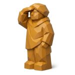 Wood-Carved-Like Observer Figurine in Ochre Yellow Finish - 3D Printed in Canada (Ochre Yellow)