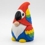 Colorful Macaw Gnome Collectible Figurine - Unique Desk Decor for Adults – 3D Printed in Canada