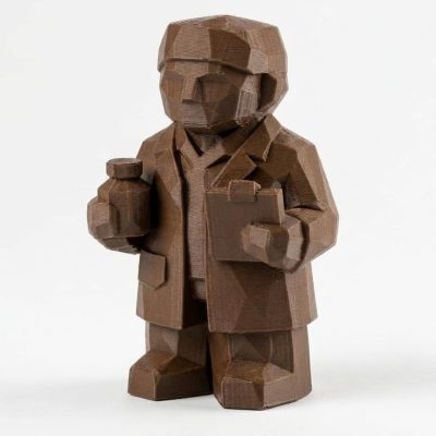 Wood Carved-Like Pharmacist Figurine - Unique Desk Decor for Adults – 3D Printed in Canada - 3D Printed in Canada (Black Walnut)
