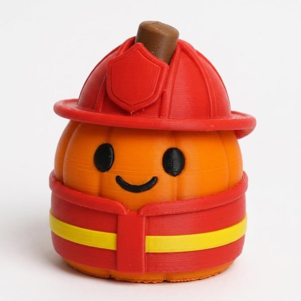 Firefighter Pumpkin Figurine