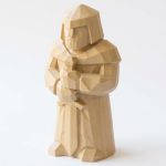 Wood Carved Timeless Guardian Figurine in White Oak Finish - 3D Printed in Canada (White Oak)