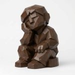 Wood Carved-Like Daydream Figurine in Black Walnut Finish - 3D Printed in Canada (Black Walnut)
