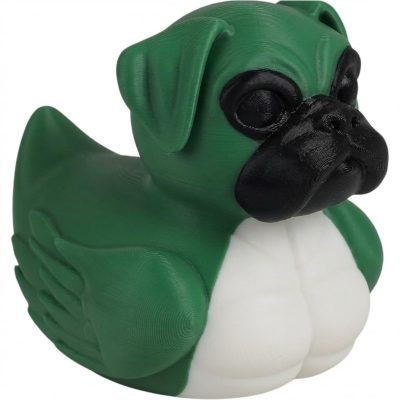 Boxer Dog Duck Collectible Figurine - Striking Green and Black Desk Accent for Home or Office Decor - 3D Printed in Canada