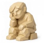 Wood Carved-Like Rest and Reflect Figurine in White Oak Finish - 3D Printed in Canada (White Oak)